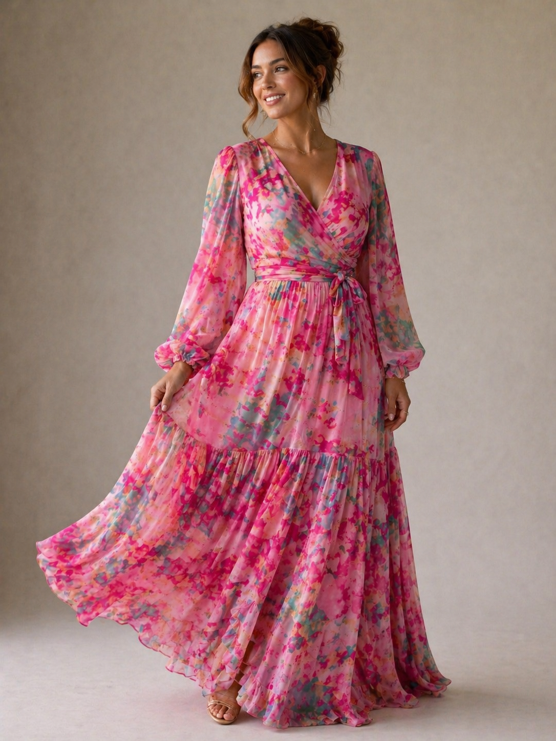 Isla & June | Wrap Dress with Floral Print