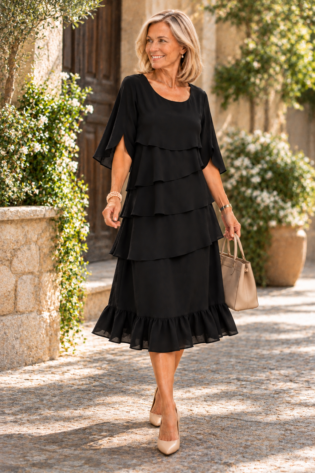 Elizabeth | Ruffle Midi Dress
