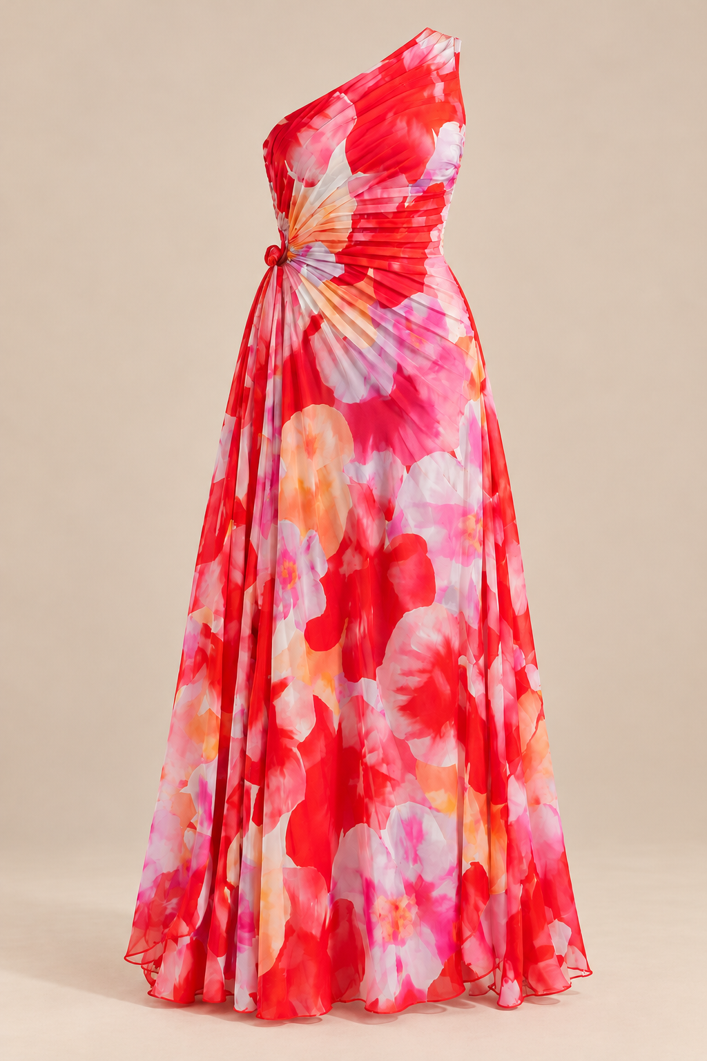 Isla & June | Pleated One-Shoulder Dress