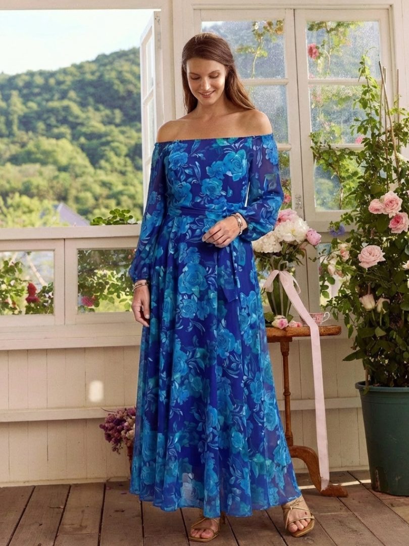 Isla & June | Off Shoulder Floral Maxi Dress