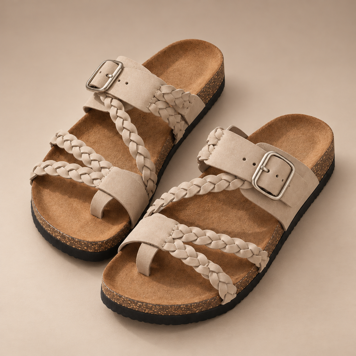 HAYLEIGH | Braided Leather Sandals