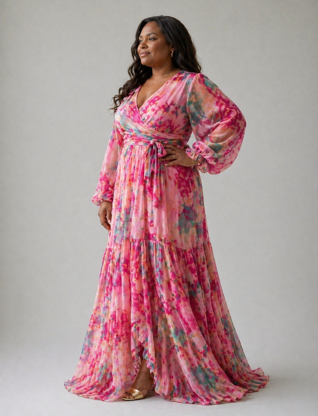 Isla & June | Wrap Dress with Floral Print