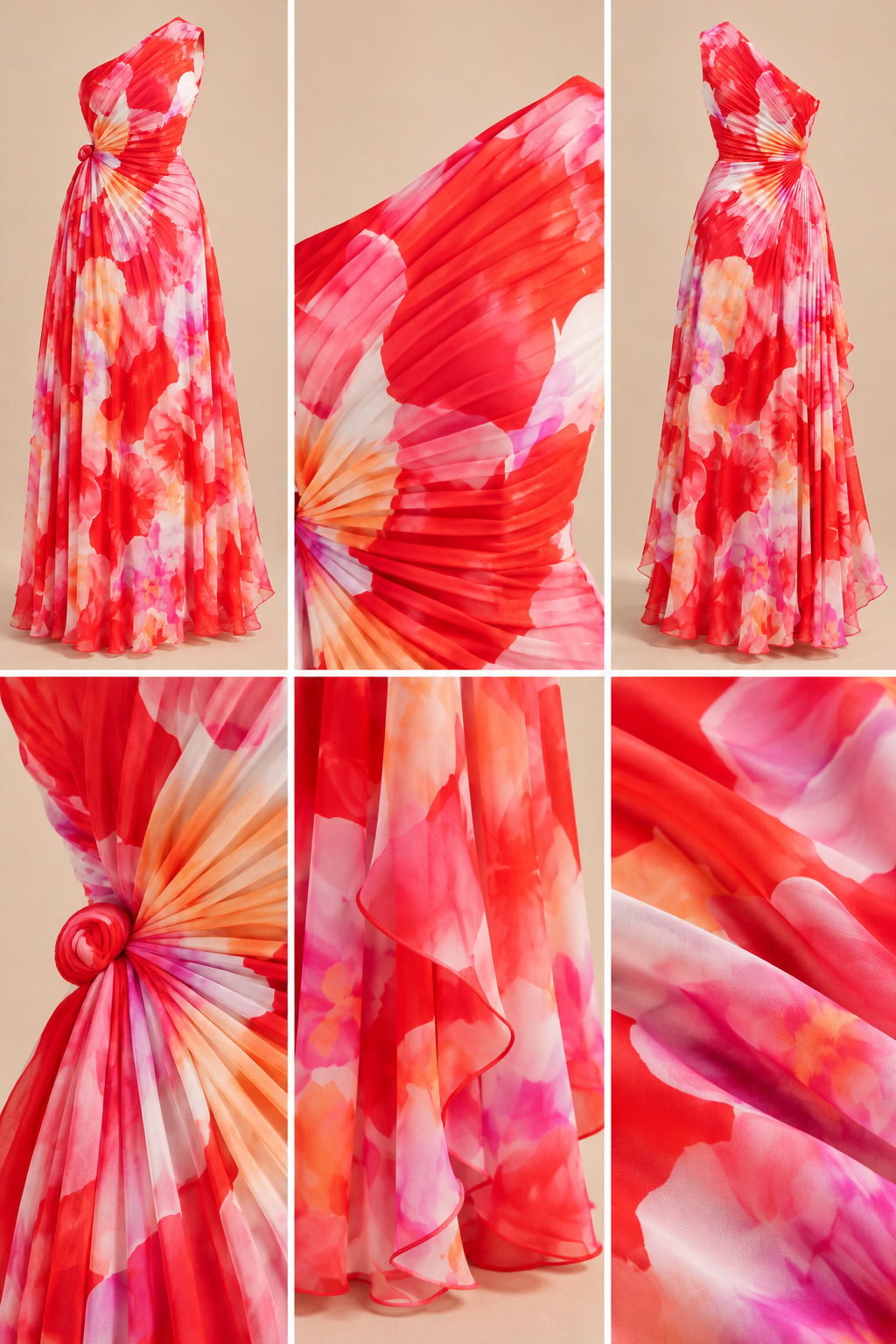 Isla & June | Pleated One-Shoulder Dress