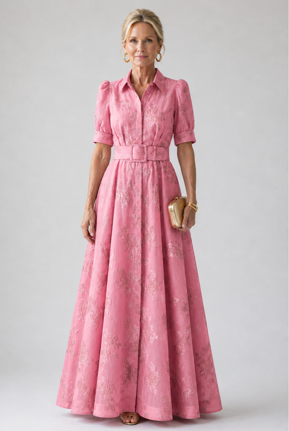 Isla & June | Belted Floral Maxi Dress