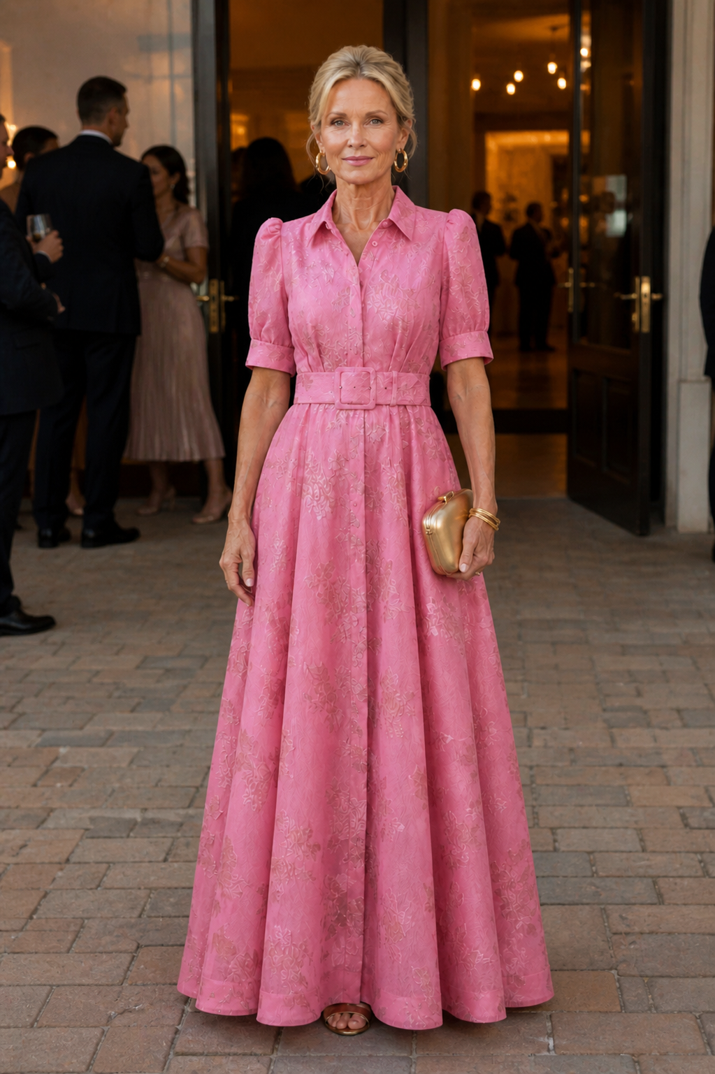 Isla & June | Belted Floral Maxi Dress
