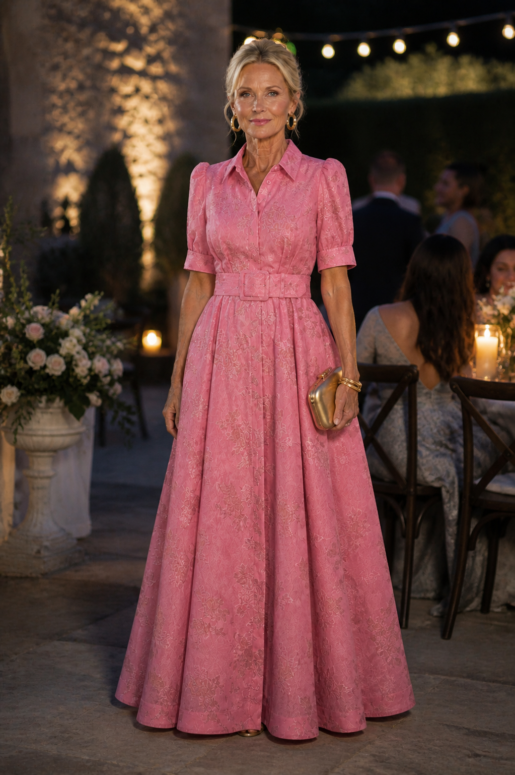 Isla & June | Belted Floral Maxi Dress