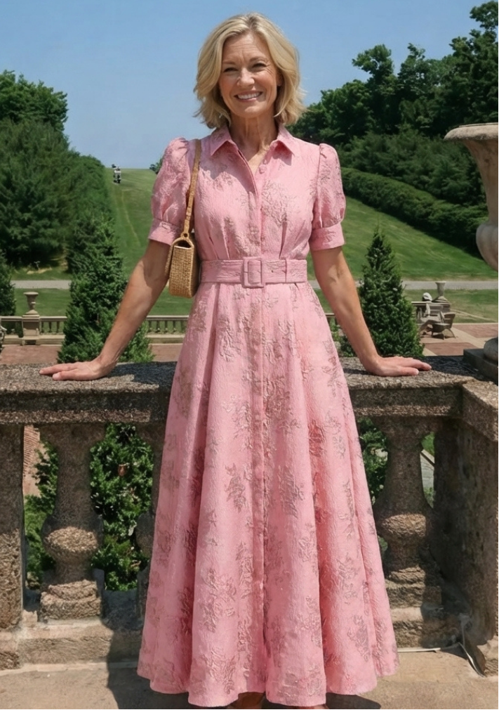 Isla & June | Belted Floral Maxi Dress