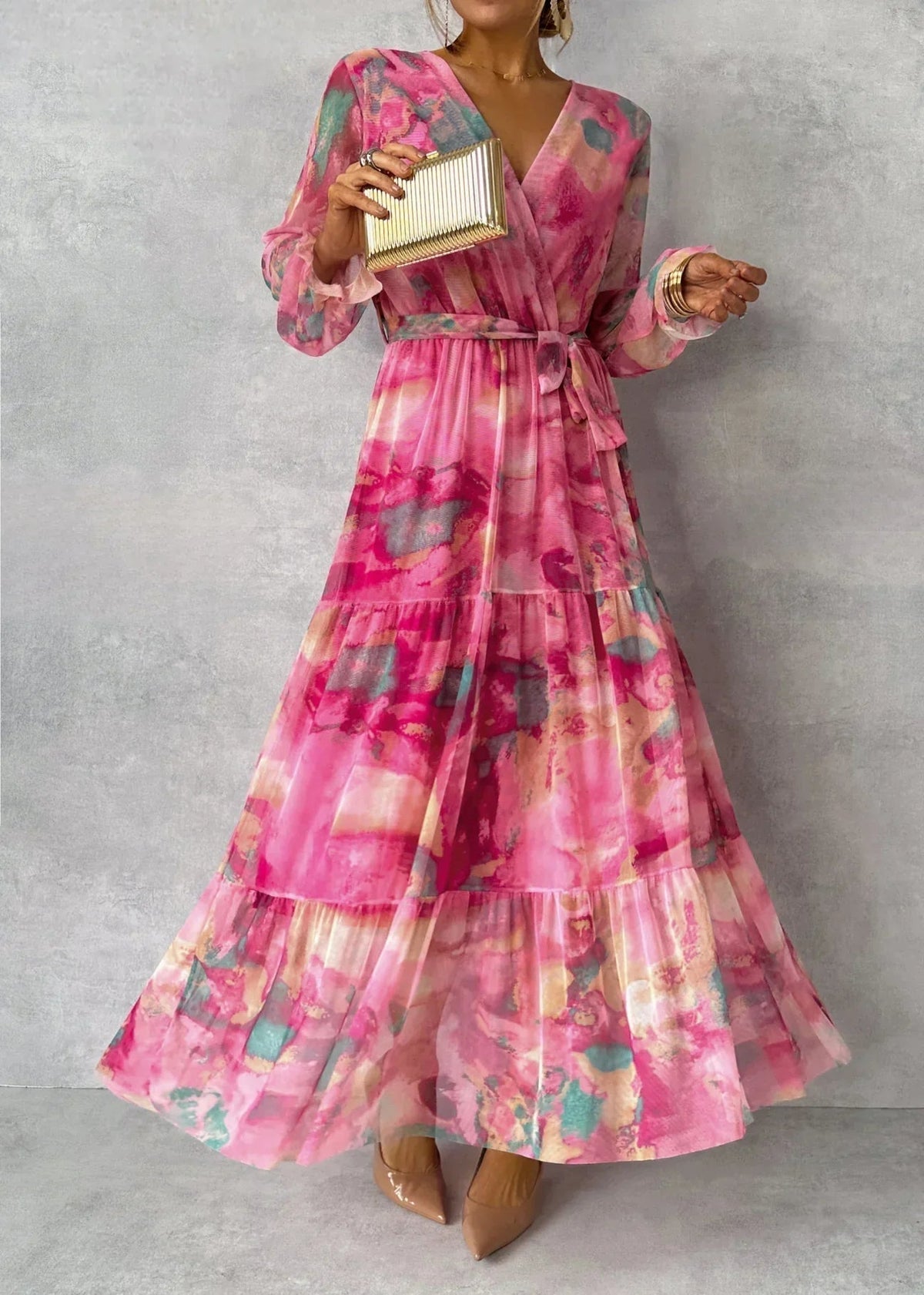 Isla & June | Wrap Dress with Floral Print