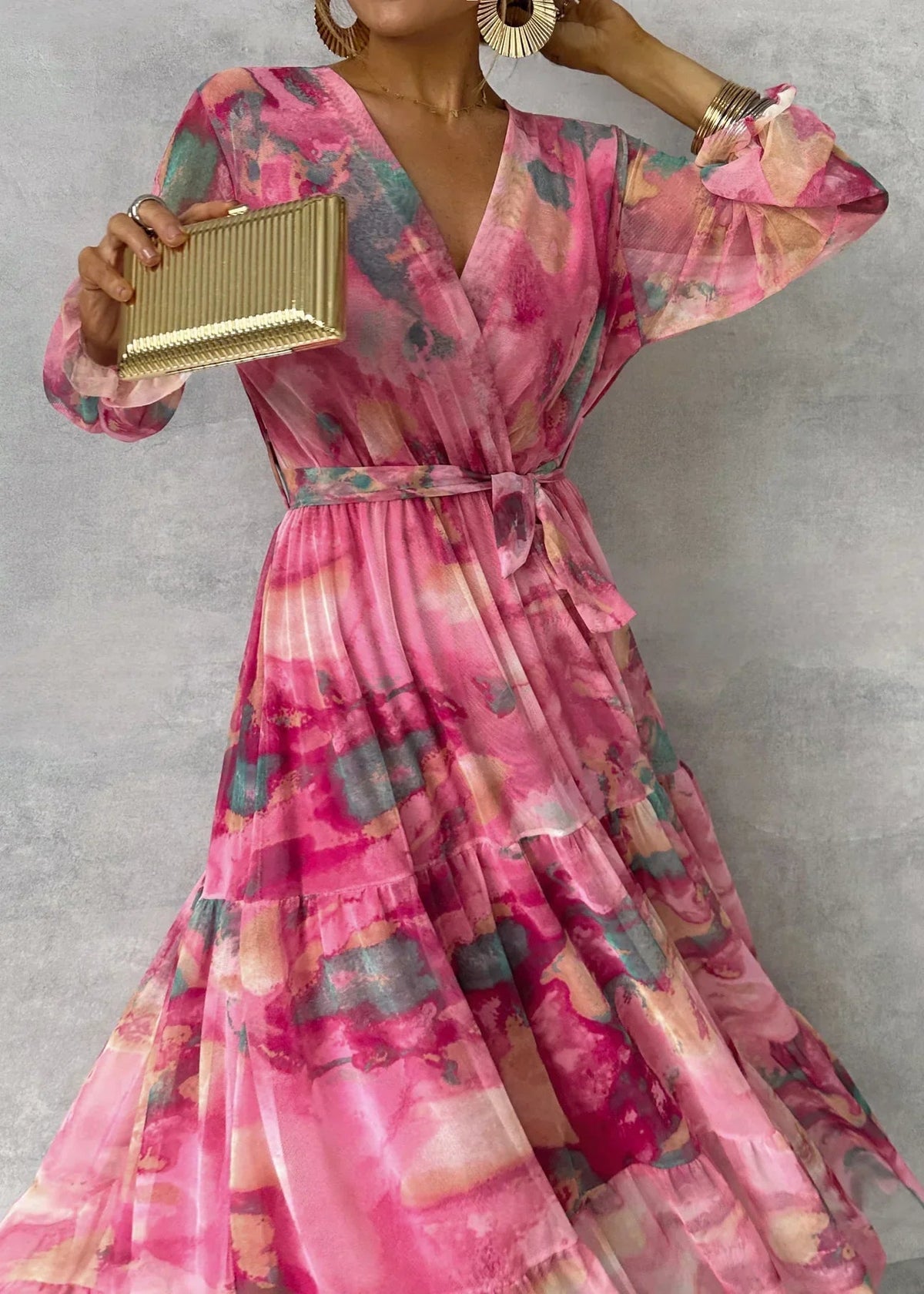 Isla & June | Wrap Dress with Floral Print