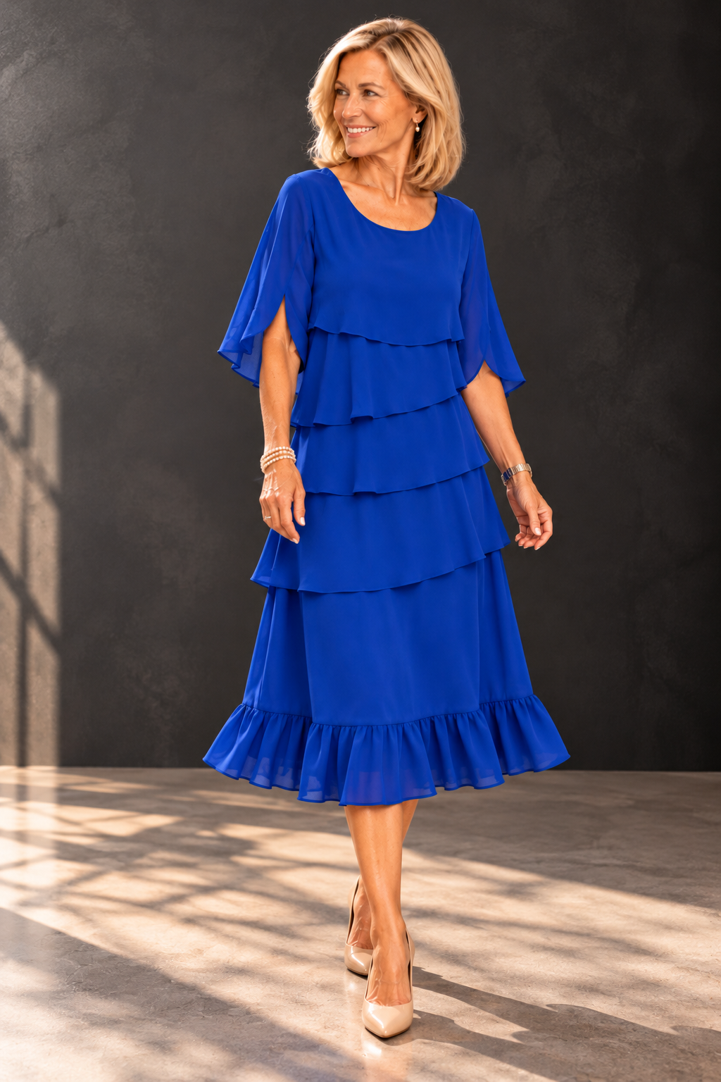 Elizabeth | Ruffle Midi Dress